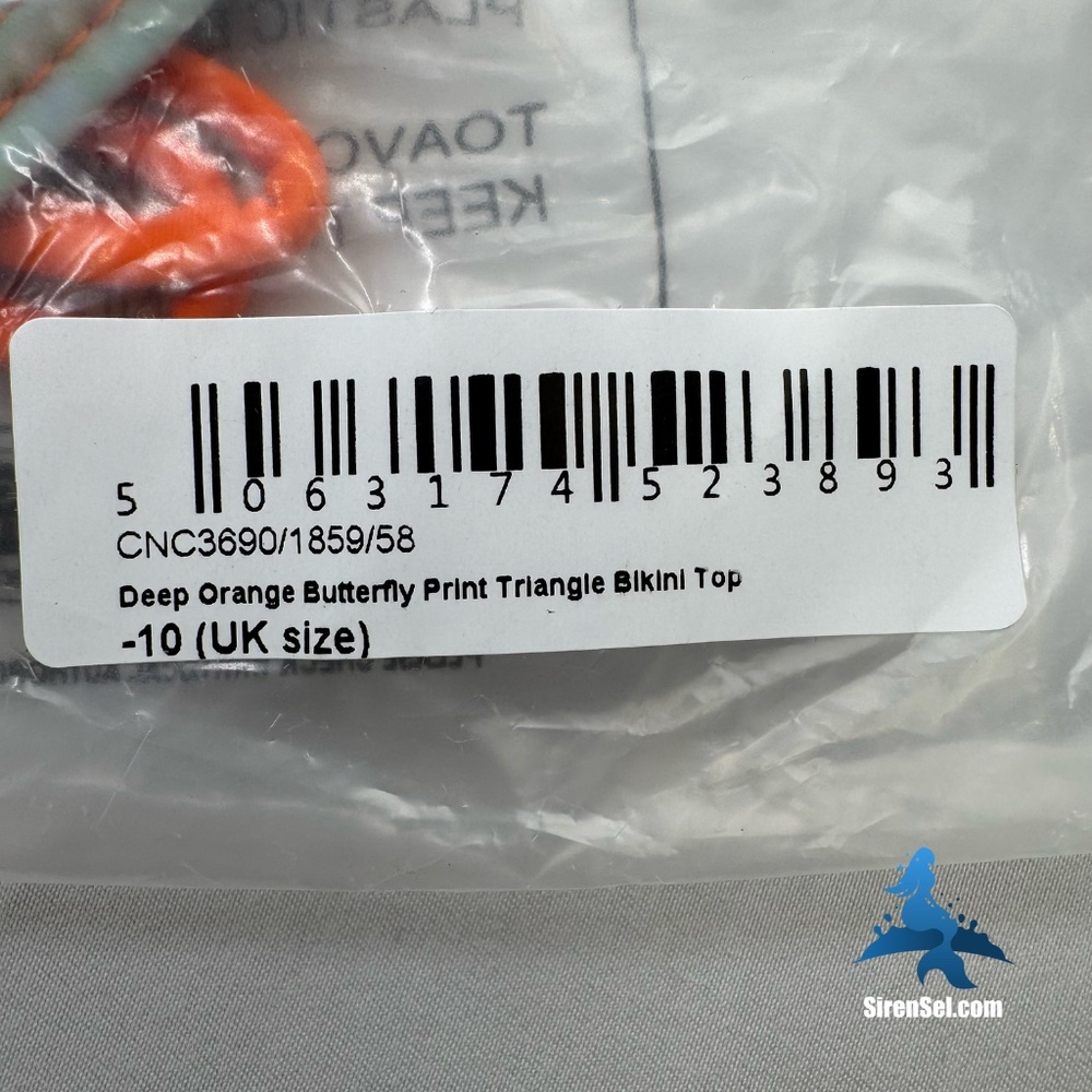 1115 NWT PrettyLittleThing Deep Orange Butterfly Triangle Bikini Top - Size 6 - Picture 9 of 11